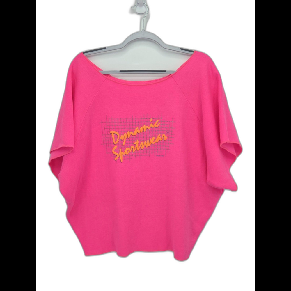 Vintage Neon Pink Puff Paint Graphic Sweatshirt 80s Jane Lane Inc Womens XL